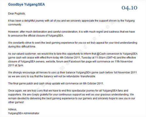 Asiasoft Online ngụy biện việc đóng cửa Yulgang SEA - Ảnh 2