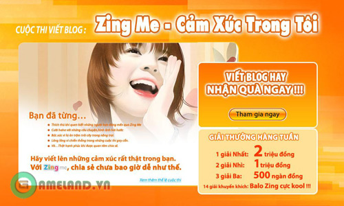 Mạng xã hội Zing Me tổ chức cuộc thi viết Blog 2